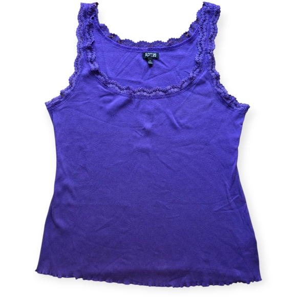 Apt. 9 Tops - APT9-Purple Lace Trim Tank Top (Tk9)